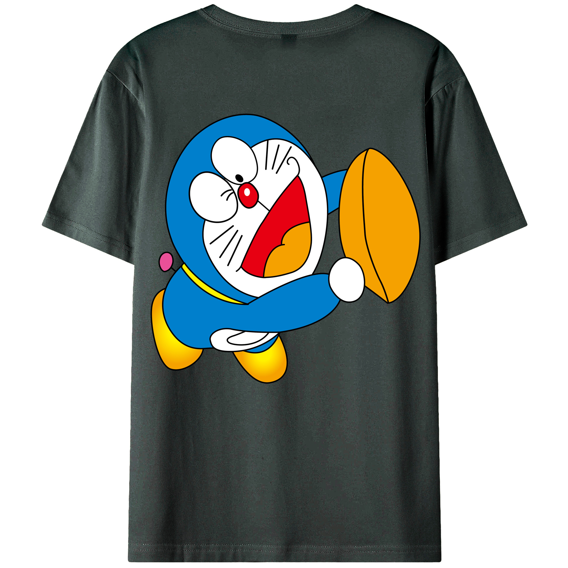 （画像用） ドラえもん Doraemon 綿100％ メンズ半袖Tシャツ（バックプリント） 通気性
